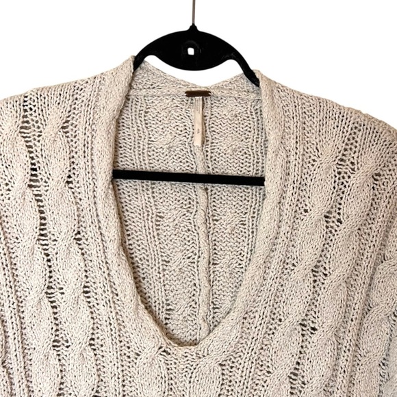 Free People Easy Cable Knit Sweater- Cream- Size Small - Picture 5 of 13